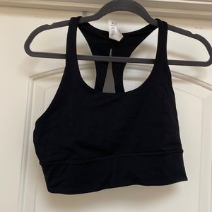 Black mesh Lululemon sports bra, size 12.